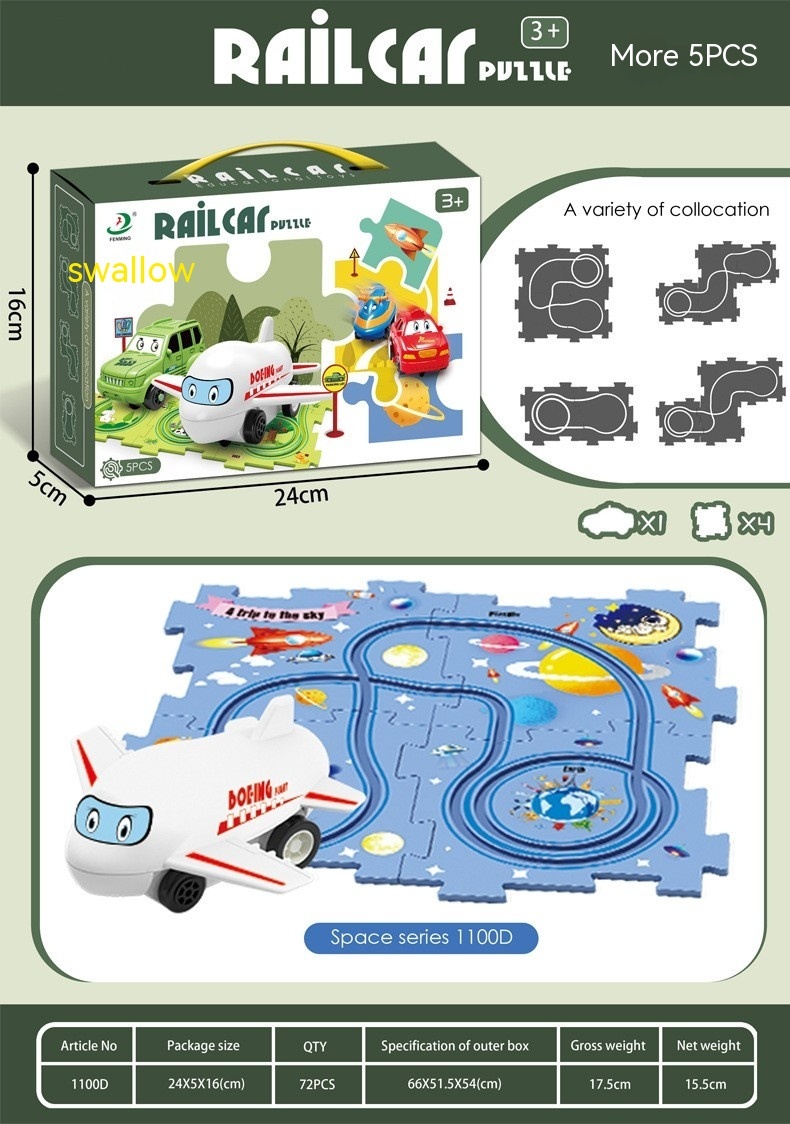 Children Puzzle Electric Railroad Speeder DIY Assembly Electric Car Automatic Rail City Scene Construction Education Toy Gift - Image 5