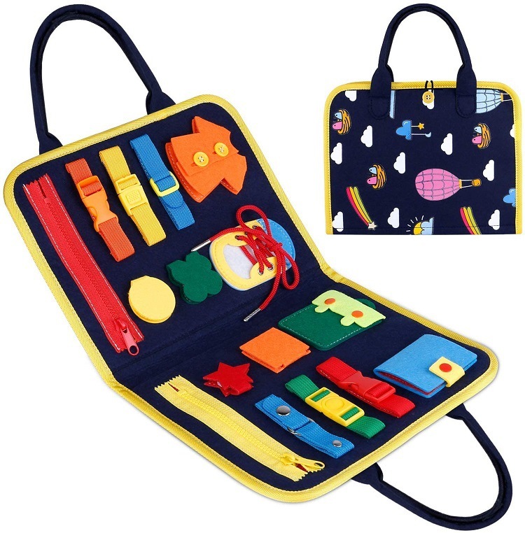 New Busy Book Children's Busy Board Dressing And Buttoning Learning Baby Early Education Preschool Sensory Learning Toy - Image 5