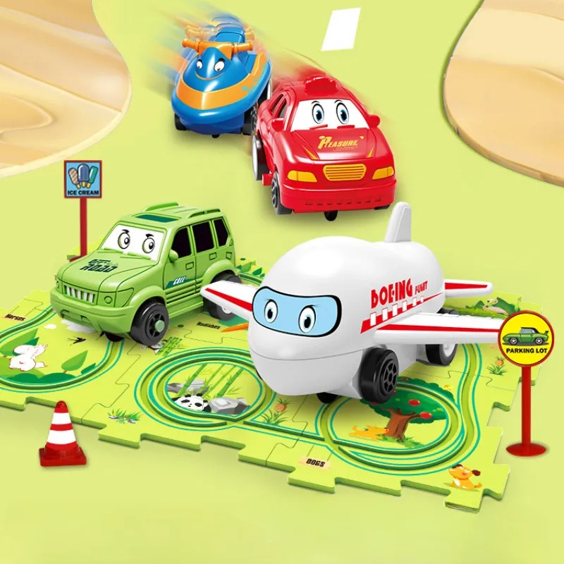 Children Puzzle Electric Railroad Speeder DIY Assembly Electric Car Automatic Rail City Scene Construction Education Toy Gift - Image 6