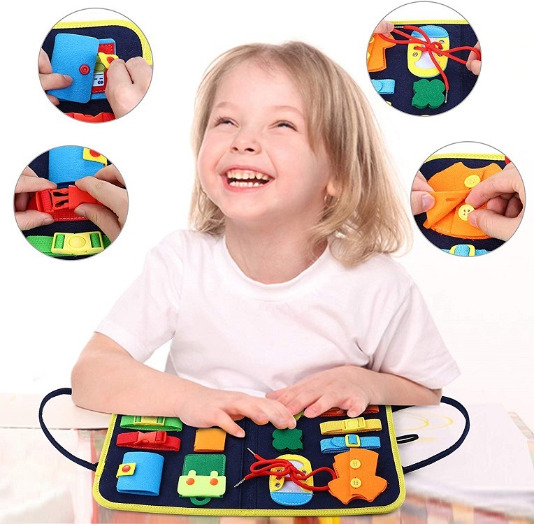 New Busy Book Children's Busy Board Dressing And Buttoning Learning Baby Early Education Preschool Sensory Learning Toy - Image 7
