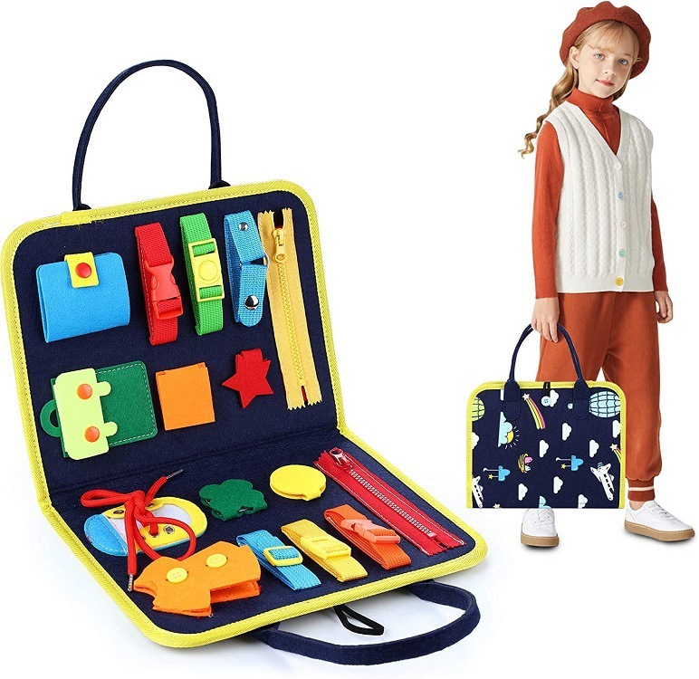 New Busy Book Children's Busy Board Dressing And Buttoning Learning Baby Early Education Preschool Sensory Learning Toy - Image 3