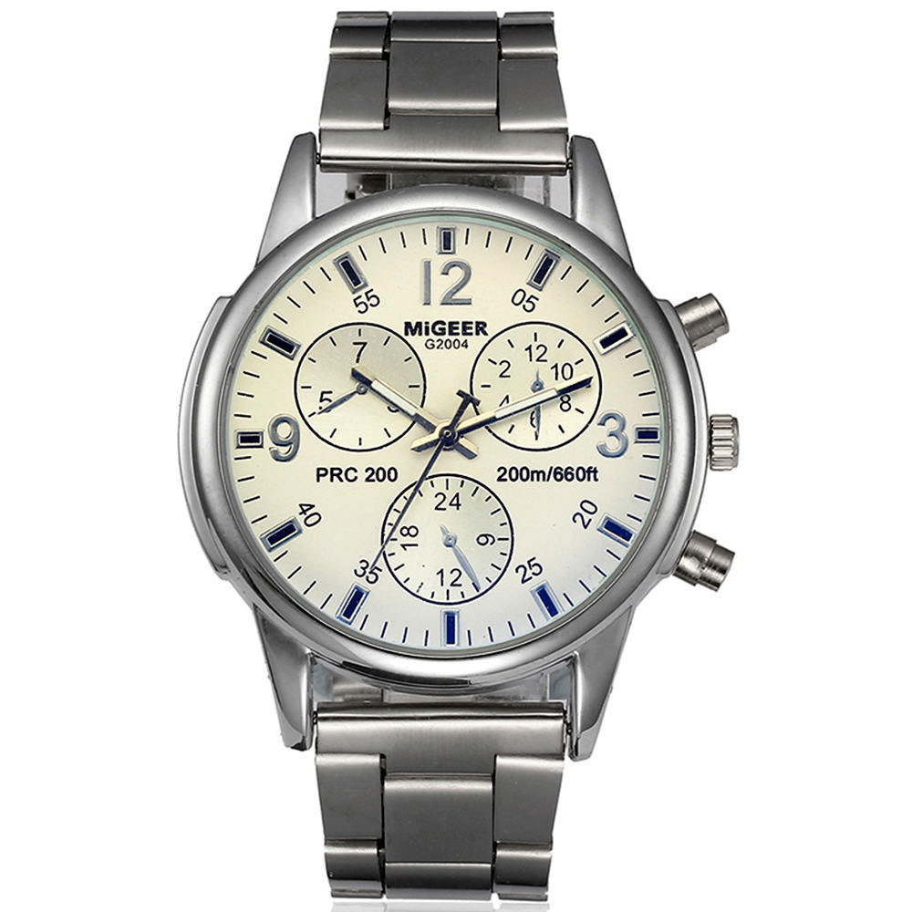 Fashion Simple Fake Three-eye Steel Belt Quartz Watch - Image 10