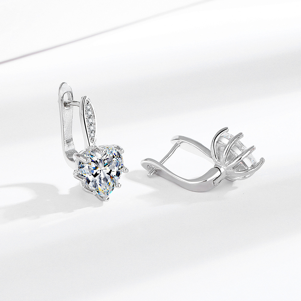 All-matching Fashion Multicolor Heart-shaped Zircon Earrings - Image 6