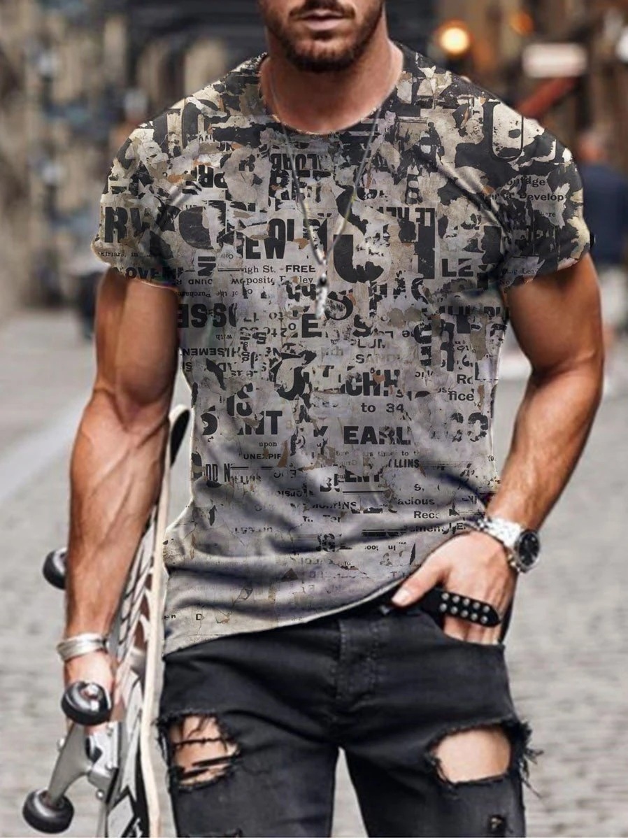 Men's Printed Short-sleeved T-shirt - Image 2