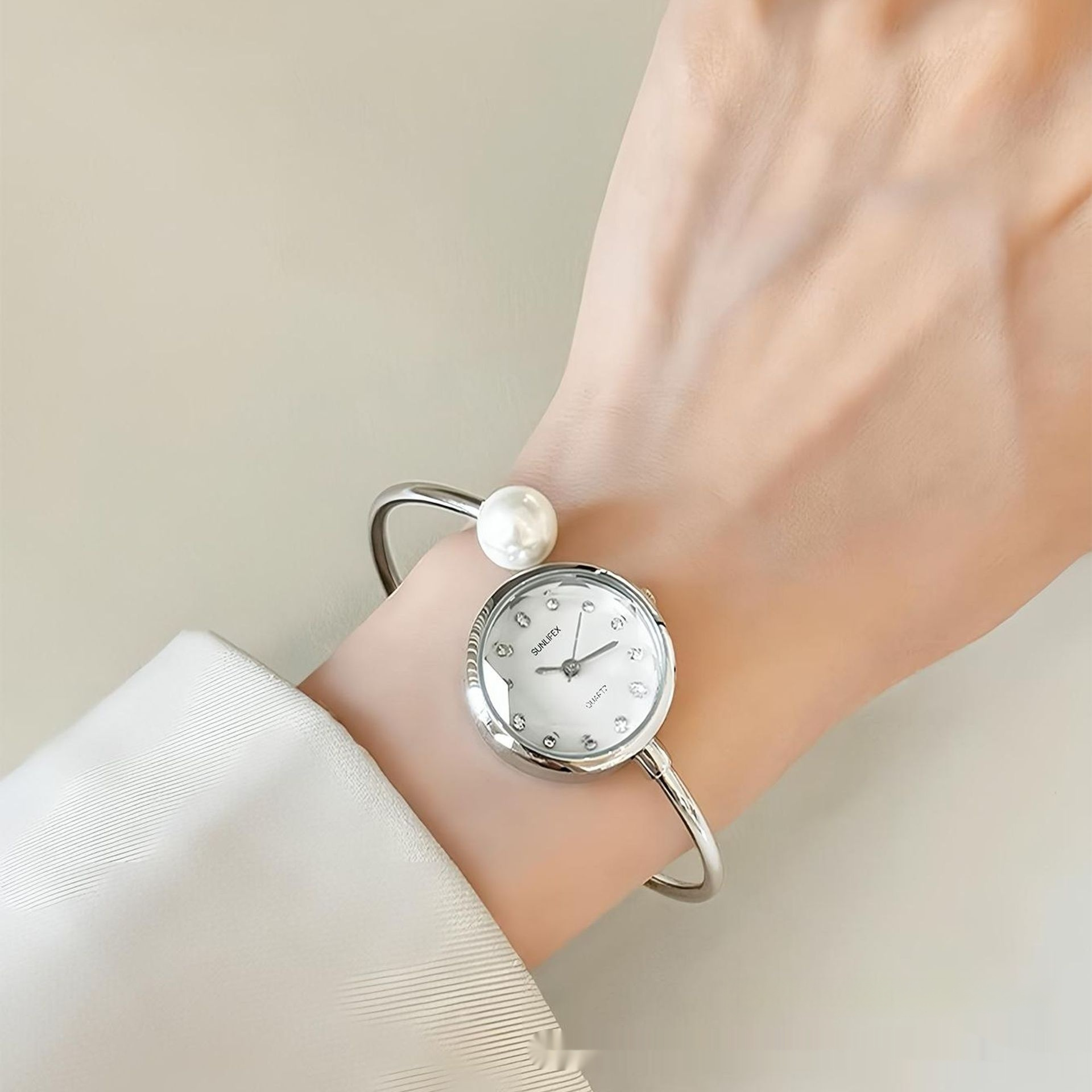 Women's High-grade Simple Pearl Bangle Watch High-grade Watch