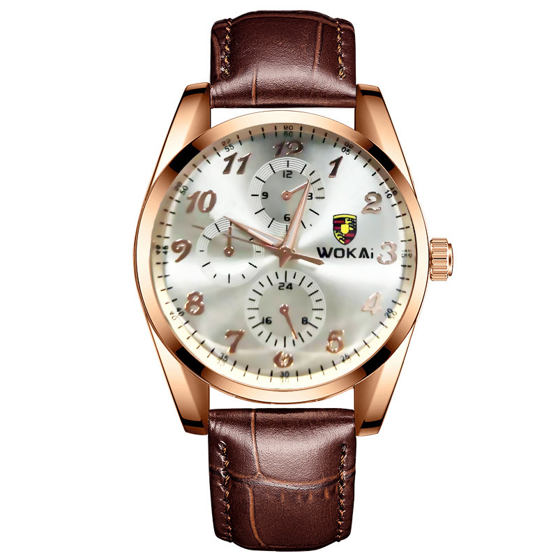 Fashion Simple Fake Three-eye Steel Belt Quartz Watch - Image 9