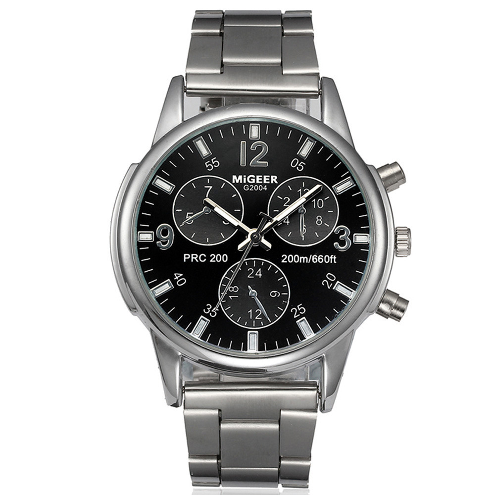 Fashion Simple Fake Three-eye Steel Belt Quartz Watch - Image 5