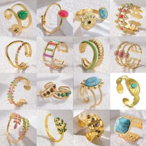 Color Ring 18K Gold Light Luxury Exquisite