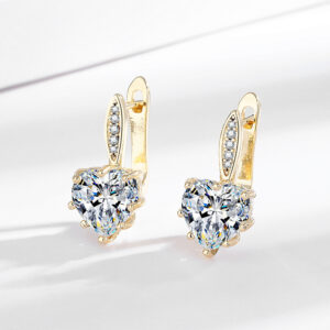 All-matching Fashion Multicolor Heart-shaped Zircon Earrings