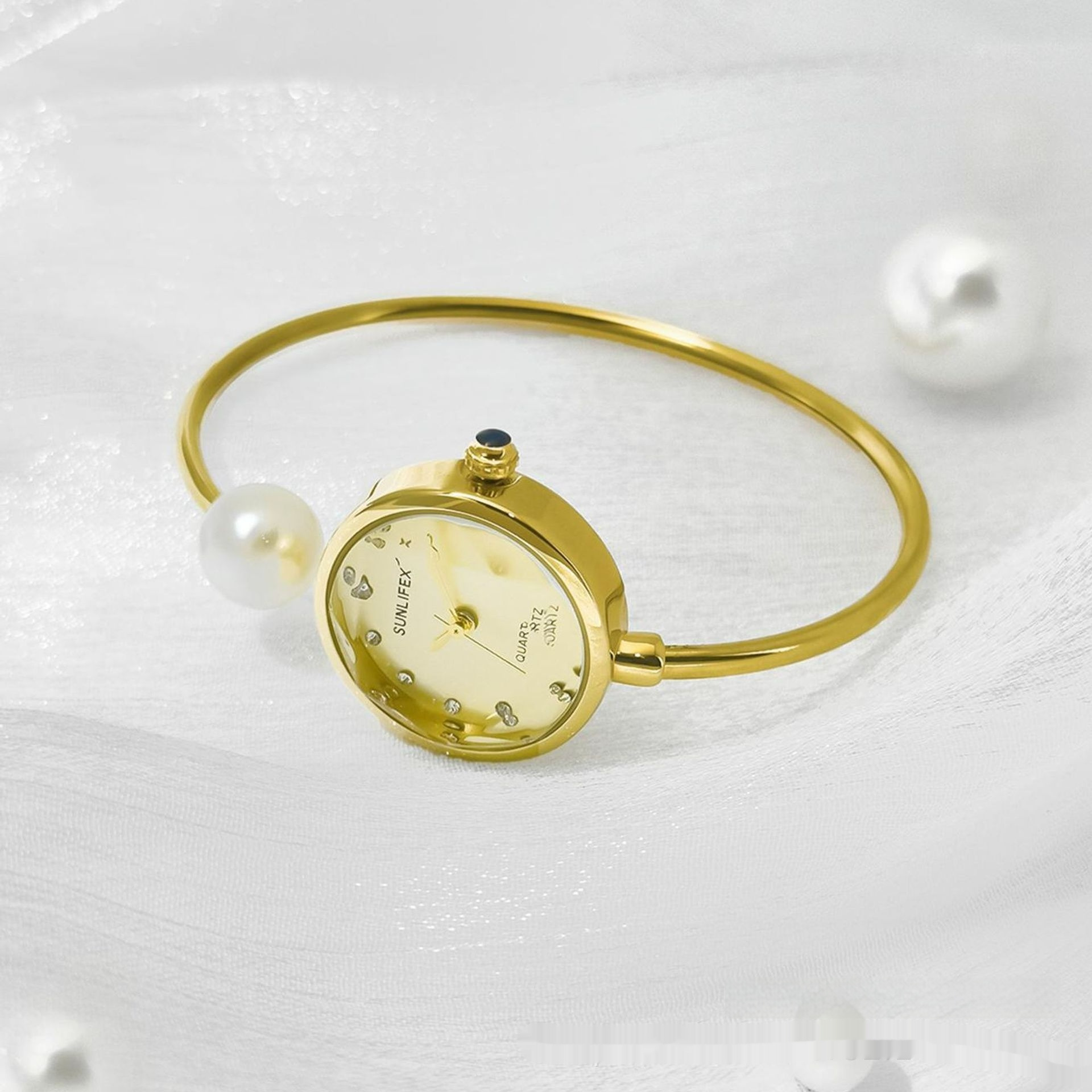 Women's High-grade Simple Pearl Bangle Watch High-grade Watch - Image 3
