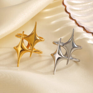 Female Popular All-matching Star 18K Gold Plated Ring