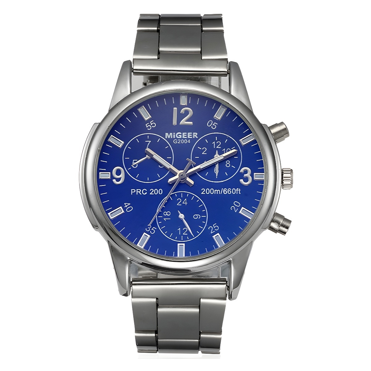 Fashion Simple Fake Three-eye Steel Belt Quartz Watch - Image 3