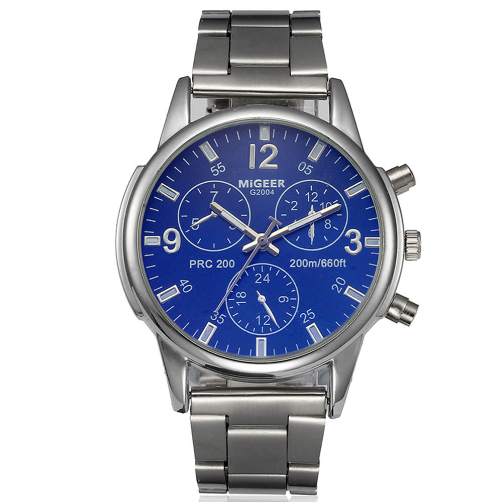 Fashion Simple Fake Three-eye Steel Belt Quartz Watch - Image 8