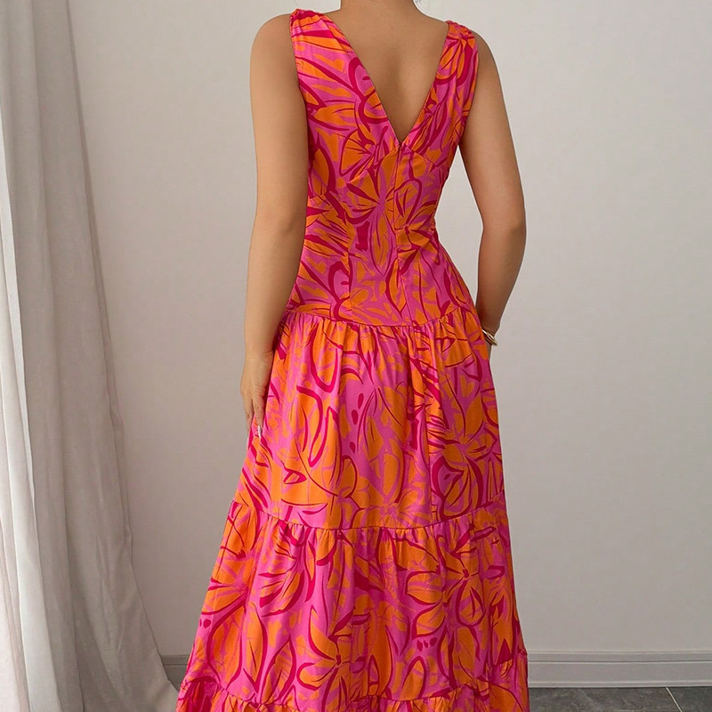 Casual Pattern Mid-length Dress - Image 3