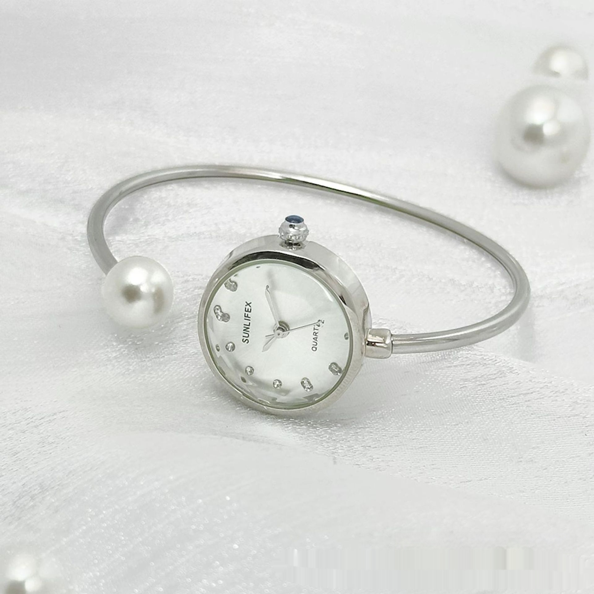 Women's High-grade Simple Pearl Bangle Watch High-grade Watch - Image 8
