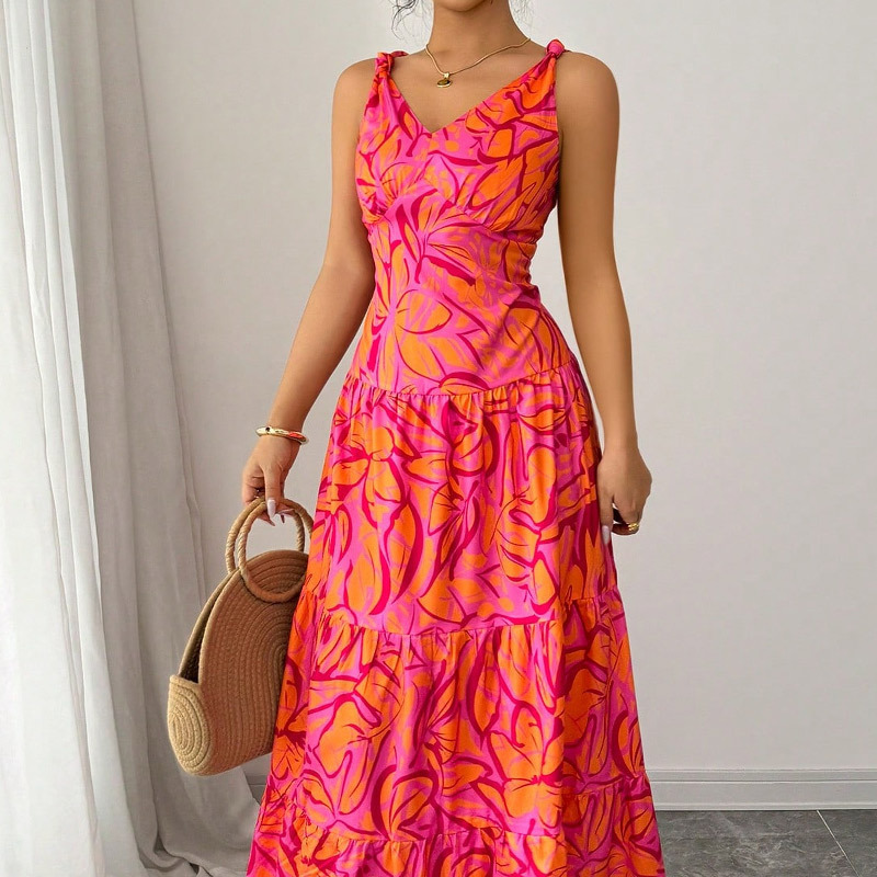 Casual Pattern Mid-length Dress - Image 4